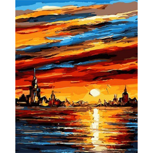 Картина по номерам "Чарівний захід сонця."