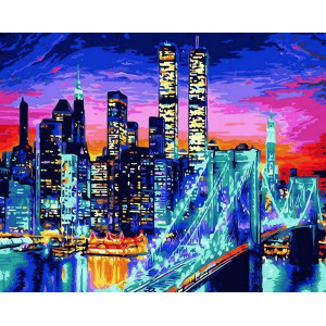 Картина по номерам "Бруклинский мост в огнях"