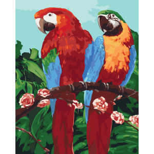 Картина по номерам "Королевские попугаи"