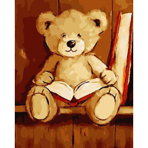 Картина по номерам "Ведмедик з книгою"