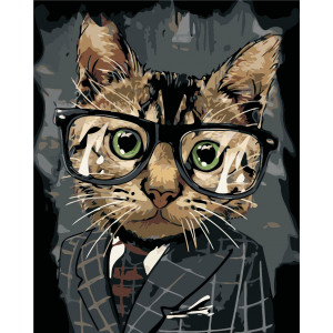 Картина по номерам "Офісний кіт"