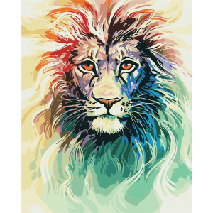 Картина по номерам "Кольоровий лев"