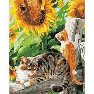 Картина по номерам "Деревенские коты"
