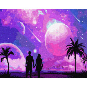 Картина по номерам "Космическое свидание"