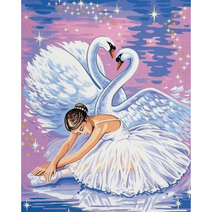 Картина по номерам "Лебеди и балерина"