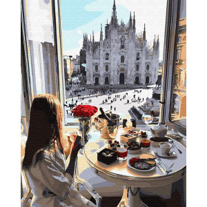 Картина по номерам "Завтрак с видом на собор"