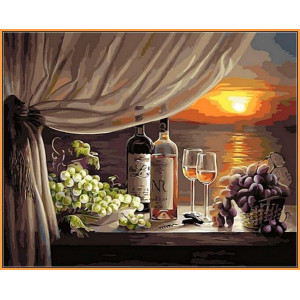 Картина по номерам "Вино на закате"