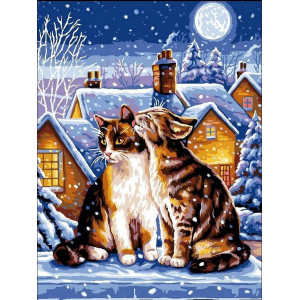 Картина по номерам "Зимние котики"