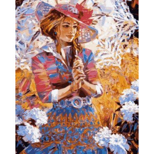Картина по номерам "Девушка с кружевным зонтом"