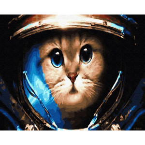 Картина по номерам "Кот космонавт"