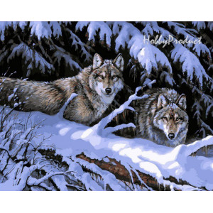 Картина по номерам "Волки в лесу"