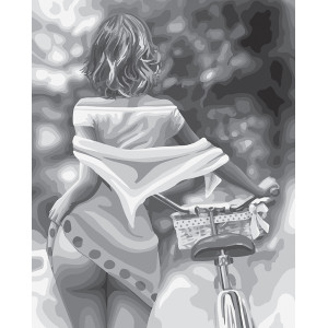 Картина по номерам "Прогулка с велосипедом"