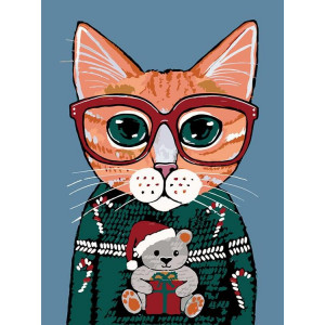Картина по номерам "В рождественском свитере"