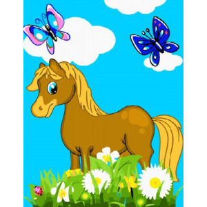 Картина по номерам "Лошадка в цветах"