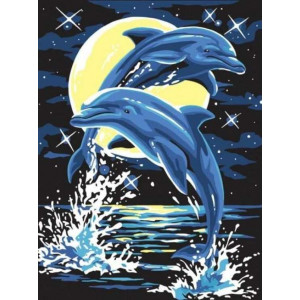 Картина по номерам "Місячні дельфіни"