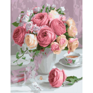 Картина по номерам "Бело-розовые цветы"