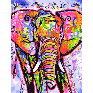 Картина по номерам "Красочный слон"