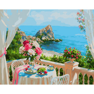 Картина по номерам "Балкончик с видом на море"