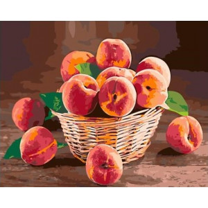 Картина по номерам "Корзина персиков"
