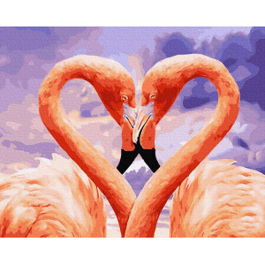 Картина по номерам "Влюбленные фламинго"