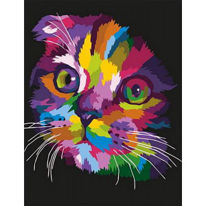 Картина по номерам "Радужный вислоухий кот"
