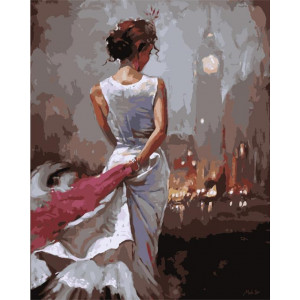 Картина по номерам "Девушка в белом платье"