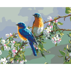 Картина по номерам "Весенние птицы"
