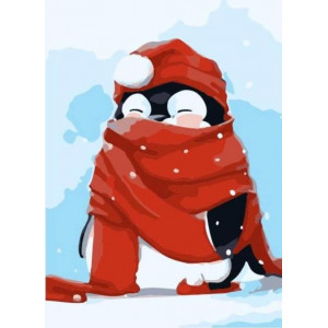 Картина по номерам "Пингвин в снегу"
