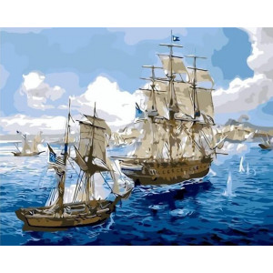 Картина по номерам "Вітрильна флотилія"