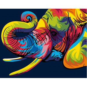 Картина по номерам "Радужный слон"