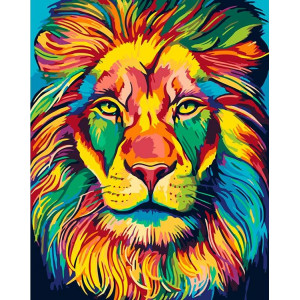 Картина по номерам "Красочный лев"
