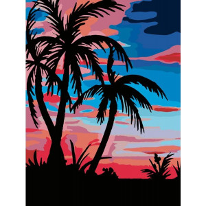 Картина по номерам "Закат в тропиках"