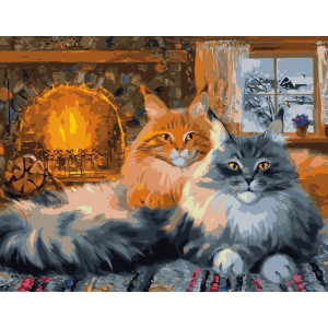 Картина по номерам "Коты в деревне"
