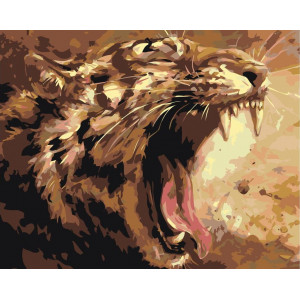 Картина по номерам "Рычащий тигр"
