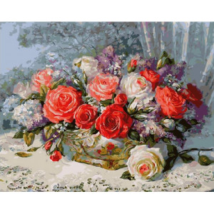 Картина по номерам "Букет ярких роз"