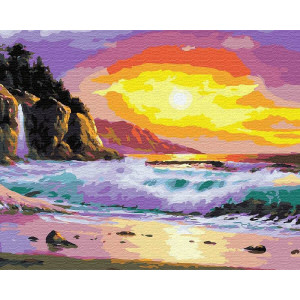 Картина по номерам "Волны на закате"