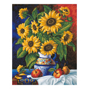 Картина по номерам "Натюрморт із соняшниками"