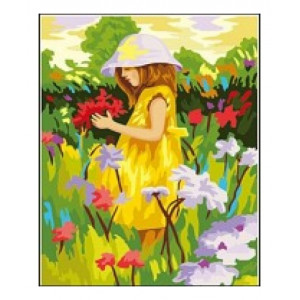 Картина по номерам "Девушка в цветах"
