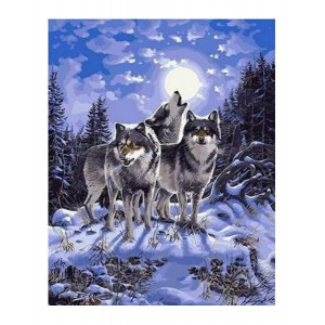 Картина по номерам "Три вовки"