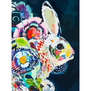 Картина по номерам "Цветочный заяц"