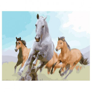Картина по номерам "Дикие лошади"