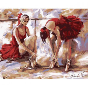 Картина по номерам "Балерины в красном"