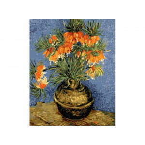 Картина по номерам "Натюрморт з квітами у бронзовій вазі"