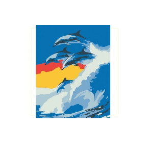 Картина по номерам "Дельфины на волне"