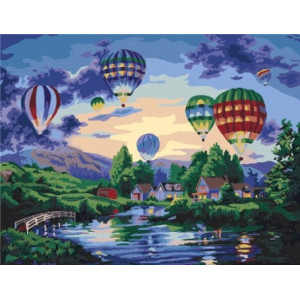 Картина по номерам "Воздушные шары над городом"
