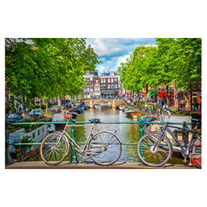 Картина по номерам "Велосипеды на мосту в Амстердаме"