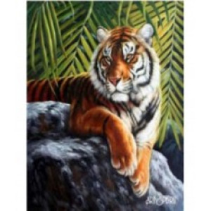Картина по номерам "Тигр в тени джунглей"