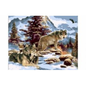 Картина по номерам "Семья волков"