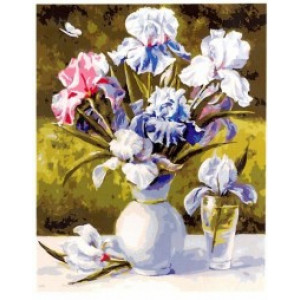 Картина по номерам "Белая ваза с цветами"