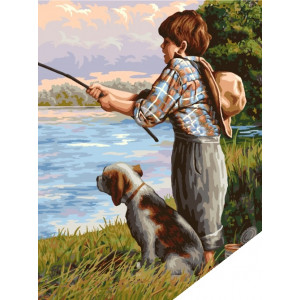 Картина по номерам "Маленький рыбак"